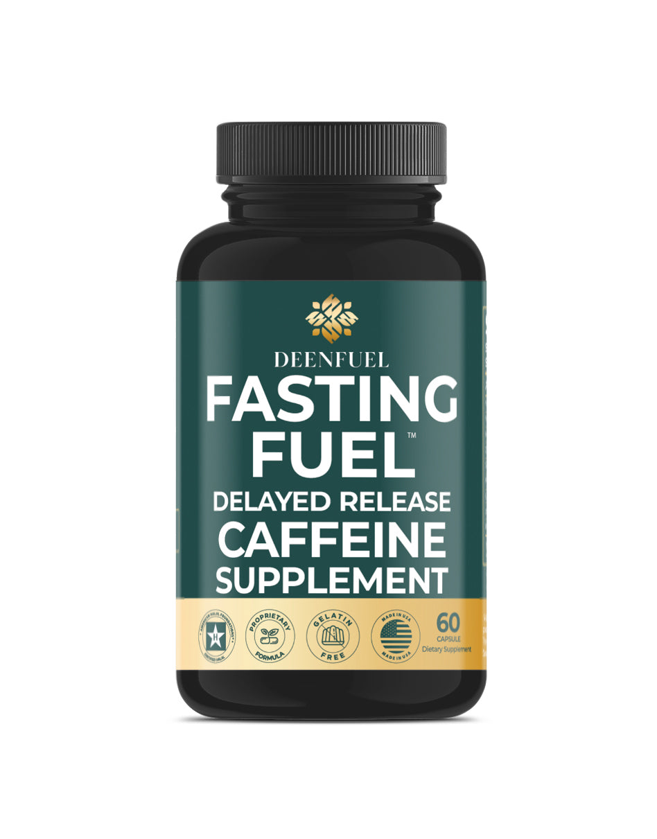 DeenFuel Fasting Fuel delayed-release caffeine capsules for Ramadan