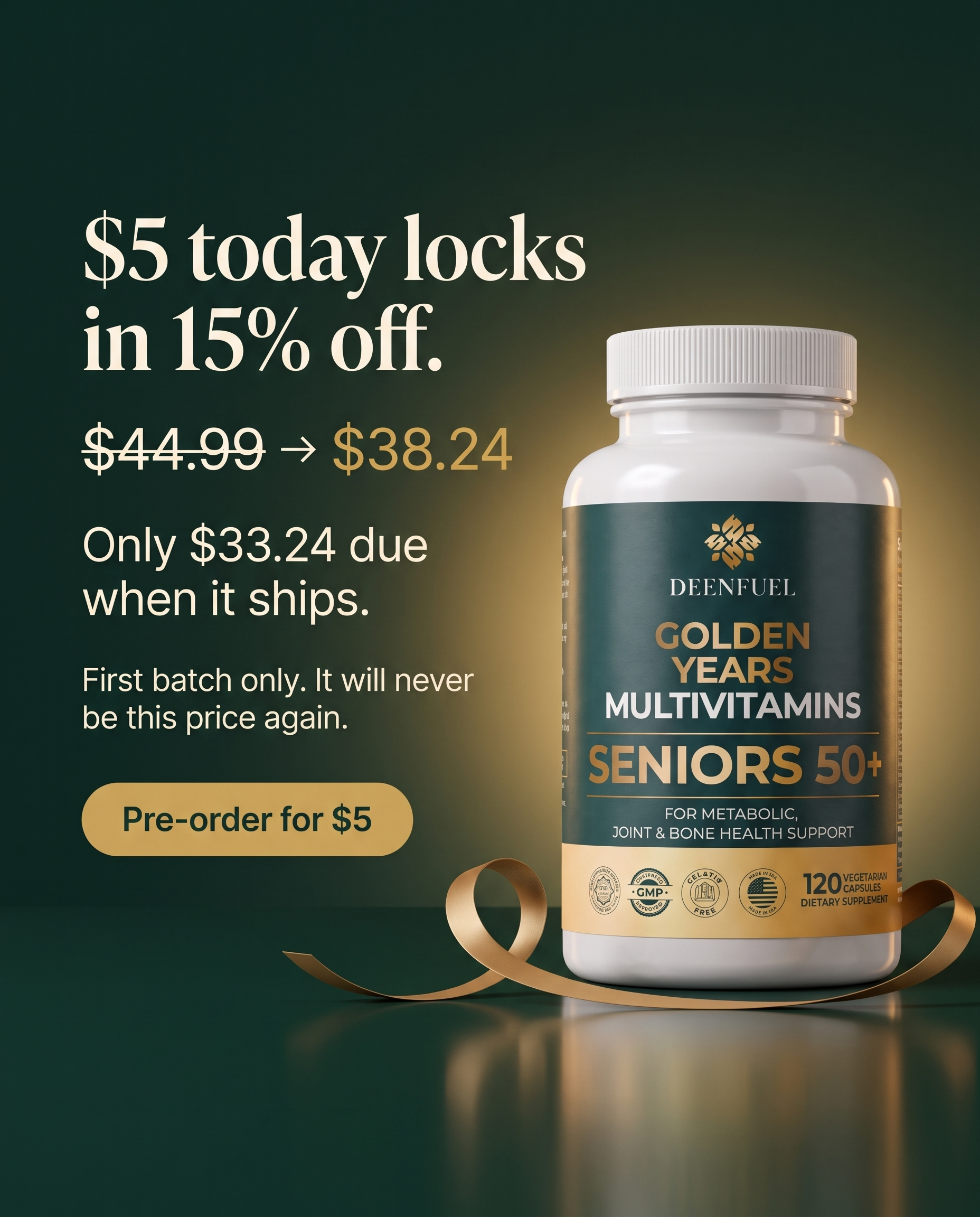 Golden Years Multivitamins · Seniors 50+