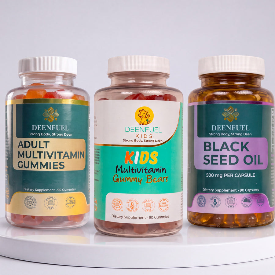 Family Wellness Bundle: Adult Multivitamin, Kids Multivitamin, Black Seed Oil