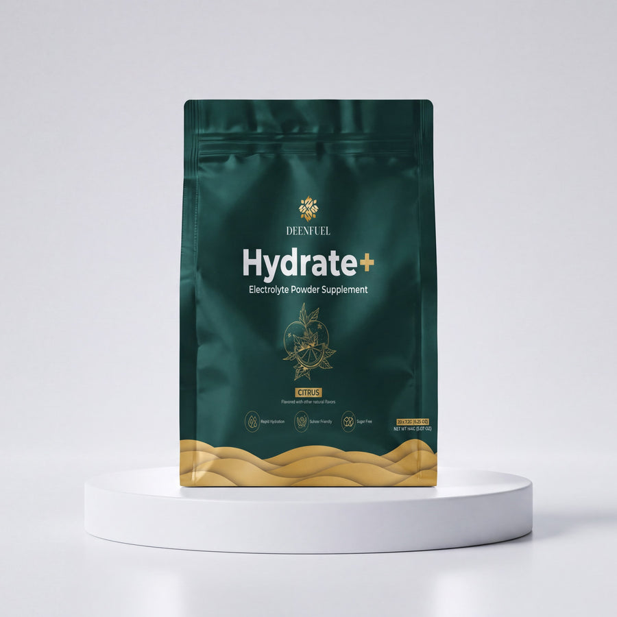 DeenFuel Hydrate+ Citrus electrolyte powder pouch