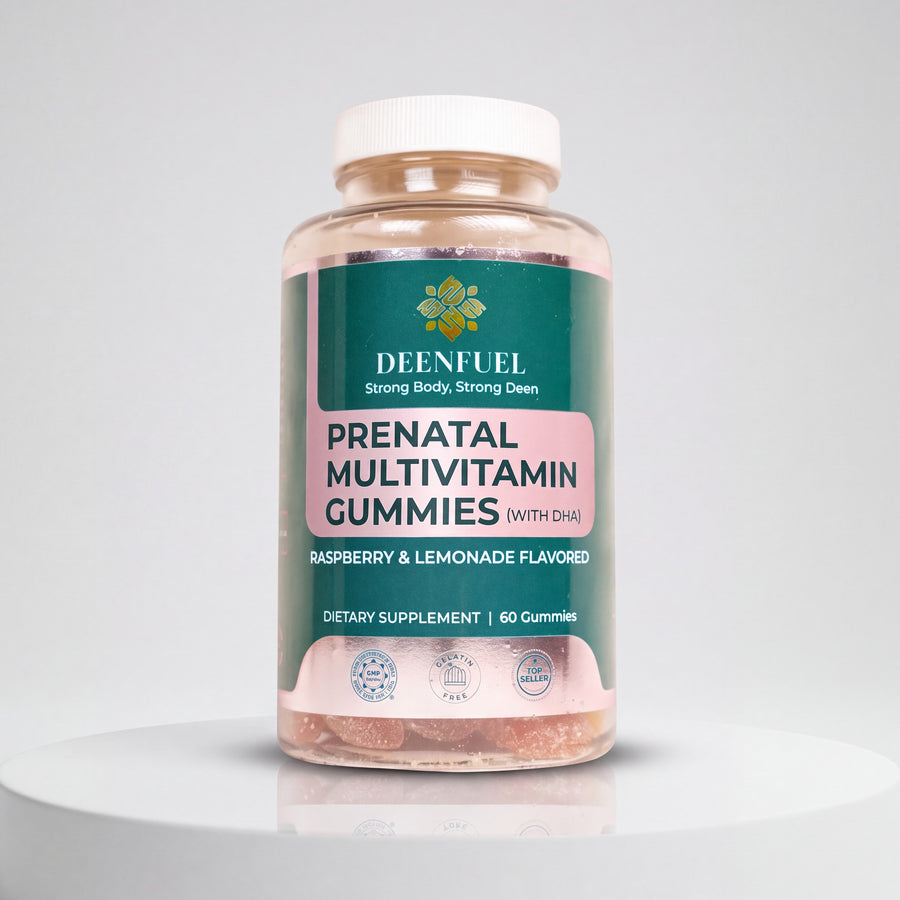 DeenFuel Prenatal Multivitamin Gummies with DHA bottle